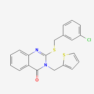 2-[(3-chlorobenzyl)sulfanyl]-3-(thiophen-2-ylmethyl)quinazolin-4(3H)-one