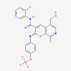 N-(2-fluorophenyl)-5-(hydroxymethyl)-8-methyl-2-[4-(trifluoromethoxy)phenyl]iminopyrano[2,3-c]pyridine-3-carboxamide