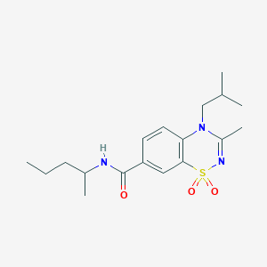 3-methyl-4-(2-methylpropyl)-N-(pentan-2-yl)-4H-1,2,4-benzothiadiazine-7-carboxamide 1,1-dioxide