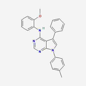 molecular formula C26H22N4O B11223808 N-(2-methoxyphenyl)-7-(4-methylphenyl)-5-phenyl-7H-pyrrolo[2,3-d]pyrimidin-4-amine 