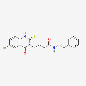 4-(6-bromo-4-oxo-2-thioxo-1,2-dihydroquinazolin-3(4H)-yl)-N-phenethylbutanamide