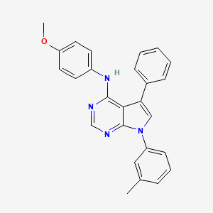 molecular formula C26H22N4O B11223826 N-(4-methoxyphenyl)-7-(3-methylphenyl)-5-phenyl-7H-pyrrolo[2,3-d]pyrimidin-4-amine 