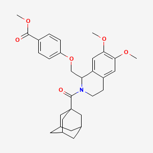 Methyl 4-((2-((3r,5r,7r)-adamantane-1-carbonyl)-6,7-dimethoxy-1,2,3,4-tetrahydroisoquinolin-1-yl)methoxy)benzoate