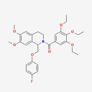 molecular formula C31H36FNO7 B11223860 (1-((4-fluorophenoxy)methyl)-6,7-dimethoxy-3,4-dihydroisoquinolin-2(1H)-yl)(3,4,5-triethoxyphenyl)methanone 