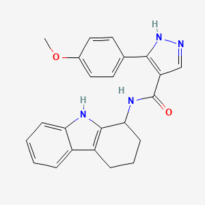 molecular formula C23H22N4O2 B11223901 5-(4-methoxyphenyl)-N-(2,3,4,9-tetrahydro-1H-carbazol-1-yl)-1H-pyrazole-4-carboxamide 