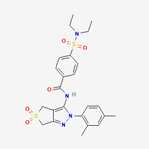 4-(N,N-diethylsulfamoyl)-N-(2-(2,4-dimethylphenyl)-5,5-dioxido-4,6-dihydro-2H-thieno[3,4-c]pyrazol-3-yl)benzamide