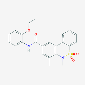 molecular formula C23H22N2O4S B11223929 N-(2-ethoxyphenyl)-6,7-dimethyl-6H-dibenzo[c,e][1,2]thiazine-9-carboxamide 5,5-dioxide 