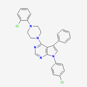 7-(4-chlorophenyl)-4-[4-(2-chlorophenyl)piperazin-1-yl]-5-phenyl-7H-pyrrolo[2,3-d]pyrimidine