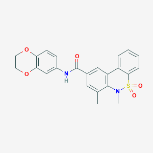 N-(2,3-dihydro-1,4-benzodioxin-6-yl)-6,7-dimethyl-6H-dibenzo[c,e][1,2]thiazine-9-carboxamide 5,5-dioxide