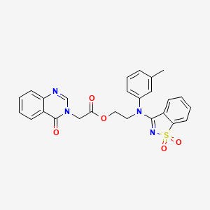 2-[(1,1-dioxido-1,2-benzothiazol-3-yl)(3-methylphenyl)amino]ethyl (4-oxoquinazolin-3(4H)-yl)acetate