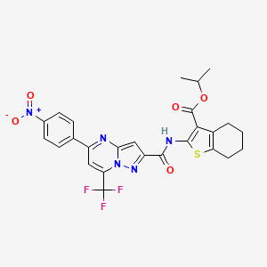 Propan-2-yl 2-({[5-(4-nitrophenyl)-7-(trifluoromethyl)pyrazolo[1,5-a]pyrimidin-2-yl]carbonyl}amino)-4,5,6,7-tetrahydro-1-benzothiophene-3-carboxylate