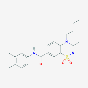 4-butyl-N-(3,4-dimethylphenyl)-3-methyl-4H-1,2,4-benzothiadiazine-7-carboxamide 1,1-dioxide