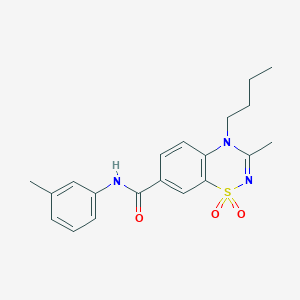 molecular formula C20H23N3O3S B11224006 4-butyl-3-methyl-N-(3-methylphenyl)-4H-1,2,4-benzothiadiazine-7-carboxamide 1,1-dioxide 