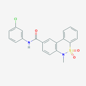 molecular formula C20H15ClN2O3S B11224011 N-(3-chlorophenyl)-6-methyl-6H-dibenzo[c,e][1,2]thiazine-9-carboxamide 5,5-dioxide 