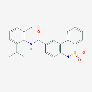 molecular formula C24H24N2O3S B11224060 N-(2-isopropyl-6-methylphenyl)-6-methyl-6H-dibenzo[c,e][1,2]thiazine-9-carboxamide 5,5-dioxide 