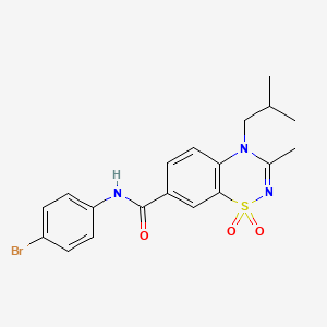 molecular formula C19H20BrN3O3S B11224077 N-(4-bromophenyl)-4-isobutyl-3-methyl-4H-1,2,4-benzothiadiazine-7-carboxamide 1,1-dioxide 