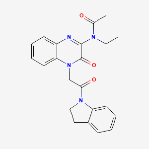 N-{4-[2-(2,3-dihydro-1H-indol-1-yl)-2-oxoethyl]-3-oxo-3,4-dihydroquinoxalin-2-yl}-N-ethylacetamide