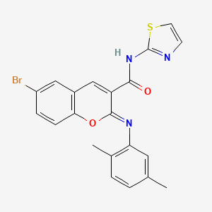 molecular formula C21H16BrN3O2S B11224117 (2Z)-6-bromo-2-[(2,5-dimethylphenyl)imino]-N-(1,3-thiazol-2-yl)-2H-chromene-3-carboxamide 