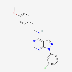 molecular formula C20H18ClN5O B11224123 1-(3-chlorophenyl)-N-[2-(4-methoxyphenyl)ethyl]-1H-pyrazolo[3,4-d]pyrimidin-4-amine 