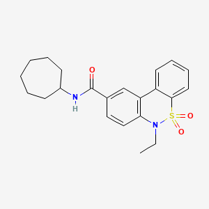 N-cycloheptyl-6-ethyl-6H-dibenzo[c,e][1,2]thiazine-9-carboxamide 5,5-dioxide