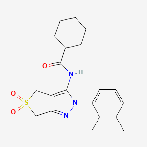 N-(2-(2,3-dimethylphenyl)-5,5-dioxido-4,6-dihydro-2H-thieno[3,4-c]pyrazol-3-yl)cyclohexanecarboxamide