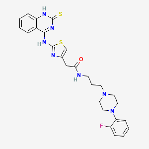 N-{3-[4-(2-fluorophenyl)piperazin-1-yl]propyl}-2-{2-[(2-thioxo-1,2-dihydroquinazolin-4-yl)amino]-1,3-thiazol-4-yl}acetamide