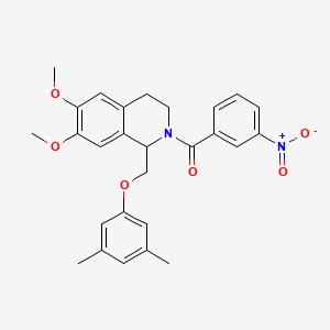 (1-((3,5-dimethylphenoxy)methyl)-6,7-dimethoxy-3,4-dihydroisoquinolin-2(1H)-yl)(3-nitrophenyl)methanone