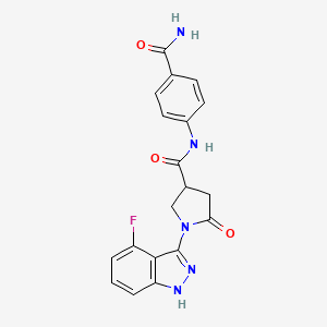 N-(4-carbamoylphenyl)-1-(4-fluoro-2H-indazol-3-yl)-5-oxopyrrolidine-3-carboxamide