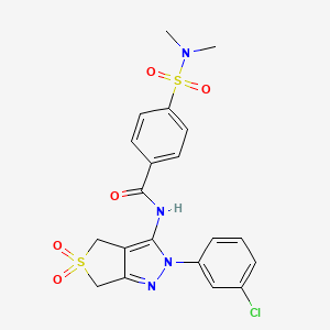 N-(2-(3-chlorophenyl)-5,5-dioxido-4,6-dihydro-2H-thieno[3,4-c]pyrazol-3-yl)-4-(N,N-dimethylsulfamoyl)benzamide