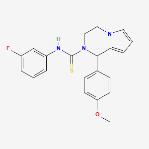 molecular formula C21H20FN3OS B11224234 N-(3-fluorophenyl)-1-(4-methoxyphenyl)-3,4-dihydropyrrolo[1,2-a]pyrazine-2(1H)-carbothioamide 