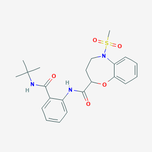 N-[2-(tert-butylcarbamoyl)phenyl]-5-(methylsulfonyl)-2,3,4,5-tetrahydro-1,5-benzoxazepine-2-carboxamide