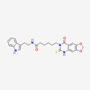 N-[2-(1H-indol-3-yl)ethyl]-6-(8-oxo-6-sulfanylidene-5H-[1,3]dioxolo[4,5-g]quinazolin-7-yl)hexanamide