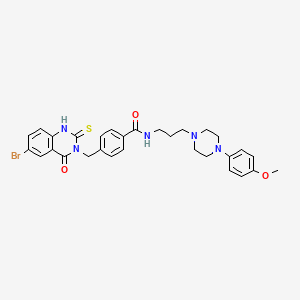 4-((6-bromo-4-oxo-2-thioxo-1,2-dihydroquinazolin-3(4H)-yl)methyl)-N-(3-(4-(4-methoxyphenyl)piperazin-1-yl)propyl)benzamide