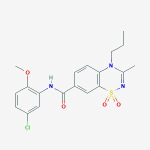 N-(5-chloro-2-methoxyphenyl)-3-methyl-4-propyl-4H-1,2,4-benzothiadiazine-7-carboxamide 1,1-dioxide