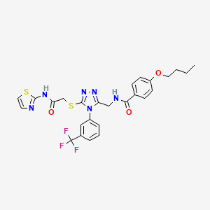 4-Butoxy-N-{[5-({[(1,3-thiazol-2-YL)carbamoyl]methyl}sulfanyl)-4-[3-(trifluoromethyl)phenyl]-4H-1,2,4-triazol-3-YL]methyl}benzamide