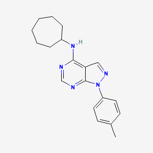 molecular formula C19H23N5 B11224308 N-cycloheptyl-1-(4-methylphenyl)-1H-pyrazolo[3,4-d]pyrimidin-4-amine 