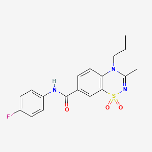 N-(4-fluorophenyl)-3-methyl-4-propyl-4H-1,2,4-benzothiadiazine-7-carboxamide 1,1-dioxide