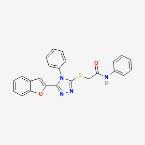 2-{[5-(1-benzofuran-2-yl)-4-phenyl-4H-1,2,4-triazol-3-yl]sulfanyl}-N-phenylacetamide