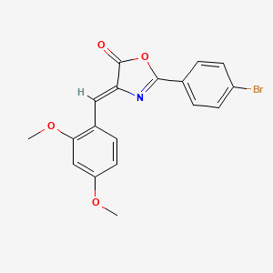 molecular formula C18H14BrNO4 B11224348 (4Z)-2-(4-bromophenyl)-4-(2,4-dimethoxybenzylidene)-1,3-oxazol-5(4H)-one 