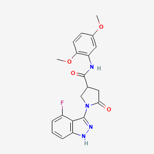 N-(2,5-dimethoxyphenyl)-1-(4-fluoro-1H-indazol-3-yl)-5-oxopyrrolidine-3-carboxamide