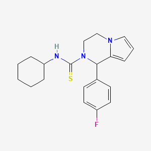 molecular formula C20H24FN3S B11224365 N-cyclohexyl-1-(4-fluorophenyl)-3,4-dihydropyrrolo[1,2-a]pyrazine-2(1H)-carbothioamide 