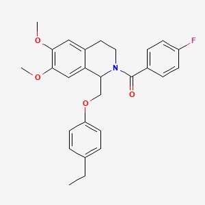 (1-((4-ethylphenoxy)methyl)-6,7-dimethoxy-3,4-dihydroisoquinolin-2(1H)-yl)(4-fluorophenyl)methanone