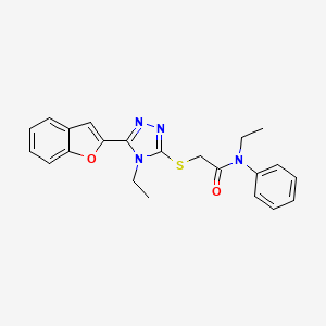 2-{[5-(1-benzofuran-2-yl)-4-ethyl-4H-1,2,4-triazol-3-yl]sulfanyl}-N-ethyl-N-phenylacetamide