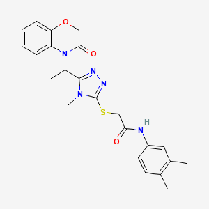 molecular formula C23H25N5O3S B11224438 N-(3,4-dimethylphenyl)-2-({4-methyl-5-[1-(3-oxo-2,3-dihydro-4H-1,4-benzoxazin-4-yl)ethyl]-4H-1,2,4-triazol-3-yl}sulfanyl)acetamide 