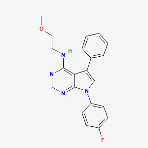 molecular formula C21H19FN4O B11224476 7-(4-fluorophenyl)-N-(2-methoxyethyl)-5-phenyl-7H-pyrrolo[2,3-d]pyrimidin-4-amine 