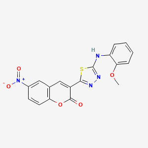 3-{5-[(2-methoxyphenyl)amino]-1,3,4-thiadiazol-2-yl}-6-nitro-2H-chromen-2-one