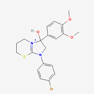 1-(4-bromophenyl)-3-(3,4-dimethoxyphenyl)-3-hydroxy-2,3,6,7-tetrahydro-5H-imidazo[2,1-b][1,3]thiazin-1-ium