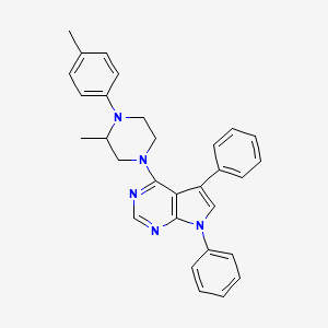 4-[3-methyl-4-(4-methylphenyl)piperazin-1-yl]-5,7-diphenyl-7H-pyrrolo[2,3-d]pyrimidine