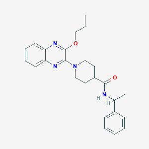 N-(1-phenylethyl)-1-(3-propoxyquinoxalin-2-yl)piperidine-4-carboxamide