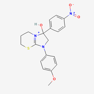 3-hydroxy-1-(4-methoxyphenyl)-3-(4-nitrophenyl)-2,3,6,7-tetrahydro-5H-imidazo[2,1-b][1,3]thiazin-1-ium